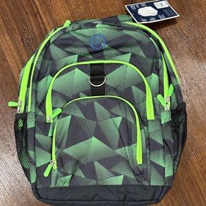 POTTERY BARN TEEN Geo Green and Black Backpack PERSONALIZED “R” see pics new